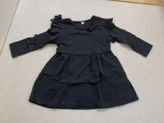 黒 フリル付きワンピース 90cm