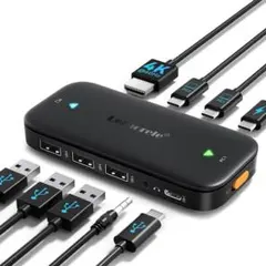 HDMI 切替器 USB C 入力 HDMI KVMスイッチ 2入力1出力