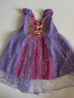 ラプンツェル風 プリンセスドレス 子供用 パープル チュールワンピース