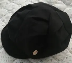 ベージュ ドレープデザイン キャップ ベレー帽っぽい