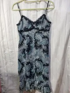 コムサイズム ブラックレースワンピース ブルーグレー