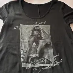 INGNI フォトプリント 半袖Tシャツ ブラック　透け感のサムネイル