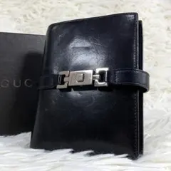 【付属品完備】グッチ 手帳カバー ジャッキー オールレザー 6穴式 ブラック