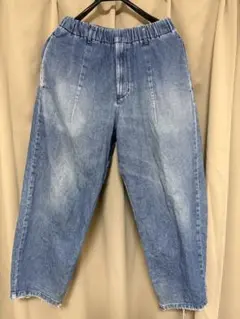GU デニムバルーンアンクルパンツ Sサイズ ワイドデニム ブルー