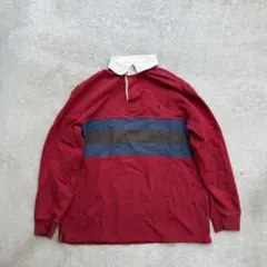 Polo by Ralph Lauren 赤 ストライプ ポロシャツ M