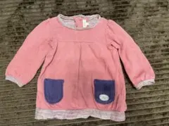 ハッシュアッシュ★綿97% ベビー 長袖トップス チュニック★サイズ80
