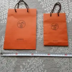 HERMES オレンジショップ袋 大小セット