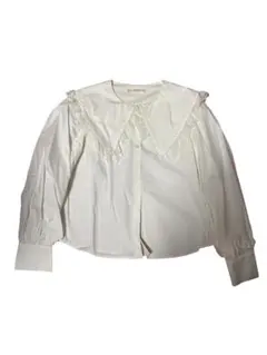 NICE CLAUP フリル襟シャツ