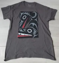 カナダ　ネイティブアート　Tシャツ　グレー