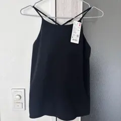 ユニクロ　クレープジャージーブラキャミソールM