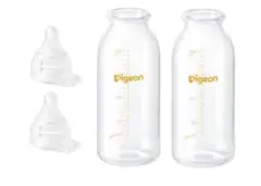 ピジョン　Pigeon 新生児　哺乳瓶　200ml×2本と乳首2個