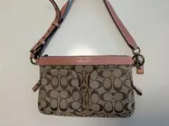 COACH コーチ　ショルダーバッグ シグネチャー ピンク　ウエストバッグ
