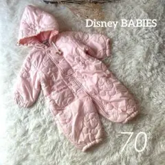 ディズニーベビー＊キルティングおくるみフード 防寒 70 ロンパース可愛い
