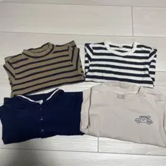 80　無印　ロンT Tシャツ　まとめ　ストライプ　ボーダー　保育園