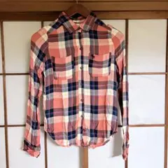 【美品】アバクロンビー&フィッチ チェックシャツ XS ピンク×ネイビー
