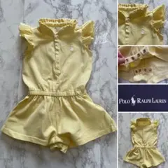 ラルフローレン　ベビー　女の子　ライトイエロー　黄色　半袖ロンパース　75 美品