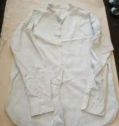 UNIQLO ストライプ バンドカラーシャツ L