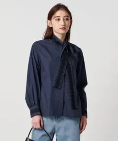 UNITED ARROWS レース コンビ ボウタイ リボン ブラウス 2way - メルカリ