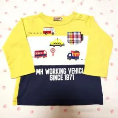 【おまとめ】ミキハウス 車両モチーフ 長袖Tシャツ＆オレンジ長袖ロンTシャツ80