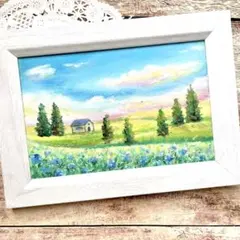 アクリル画 オイルパステル画 せつない想い 2026 -1 イラスト ご予約品