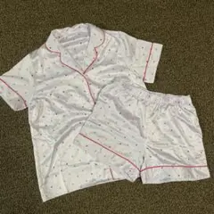 GU パジャマ　半袖 半ズボン サテン ピンク パープル S