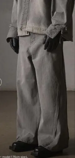 GRANCY DenimPants ジップデザイン バギーデニム パンツ