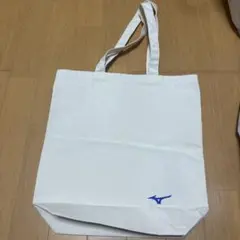 ミズノホワイトトートバッグ 青いロゴ付きのサムネイル