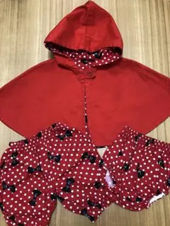 ハロウィン　仮装　ポンチョ・ブルマ2枚セット　70、80 ミニー　赤ずきん