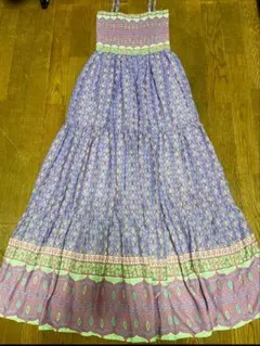 エスニック柄　マキシ丈ワンピース