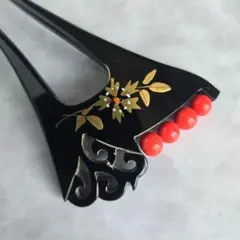 鼈甲風　かんざし　簪　珊瑚風　ヘアアクセサリー　708　髪飾り　和装　浴衣　着物