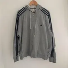 【希少】00s adidas グレー フルジップパーカー XL
