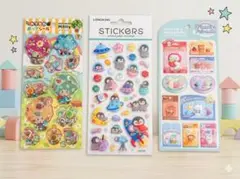 ぷっくり可愛い♡ 3Dシール 3枚セット (カプセルシール・アニマル)