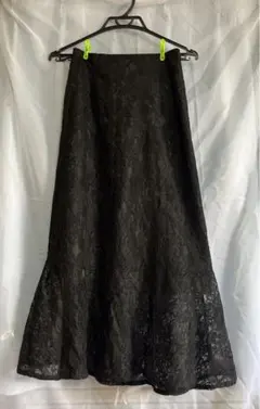 GRL ブラック 花柄レース　マーメイドスカート M