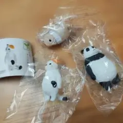 未使用 カプセルトイ フィギュア 3点セット 虚無 パンダ うさぎ みけ猫