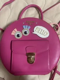 Samantha vega ピンク 丸型ショルダーバッグ 目デザイン