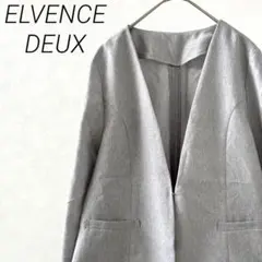 ELVENCE DEUX ノーカラージャケット Ｖネック ポケット付き シンプル