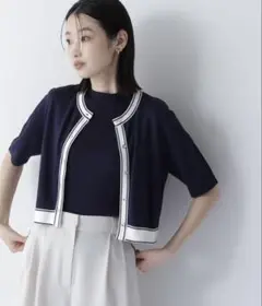 月末までNATURALBEAUTYBASIC ボトルネックバイカラーアンサンブル