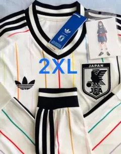 【新品】サッカー日本代表 アウェイ長袖レプリカユニフォーム2XL adidas
