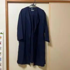 PLST プラステ　リヨセルリネンツイルノーカラーコートネイビー　M サイズ