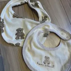 クマ刺繍 スタイセット 2点セット