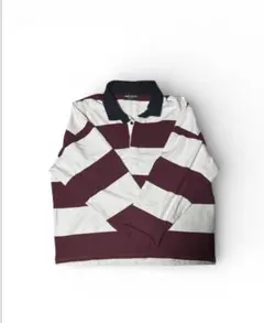 ストライプデザイン 長袖ポロシャツ ボーダー