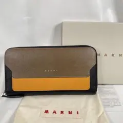 未使用級 MARNI マルニ 長財布 レザー サフィアーノ ジップ 黒 - メルカリ
