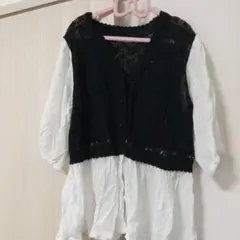 新品同様 エヘカソポ クロシェレース ブラウス