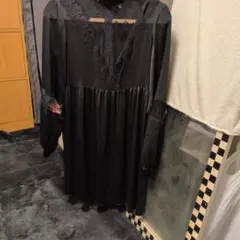 値下げBlack Lace Star Pattern Mini Dress XSのサムネイル
