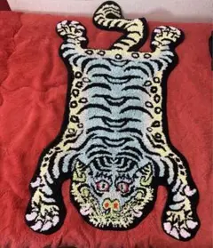 チベタンタイガー ラグマット 青 100x60 玄関マット トイレマット