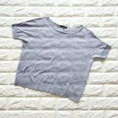 【匿名配送】セオリー《S》 グレー　半袖ニット　麻混