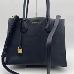 マイケルコース 2way トートバッグ レザー ネイビー 紺