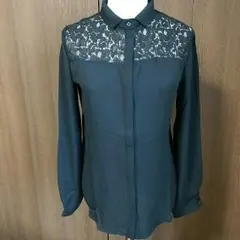 レースブラウス S ブラック プチプラ♪