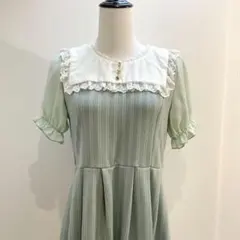 美品　axes femme ストライプ 半袖　カットソー　膝丈ワンピース