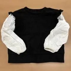 GU キッズ 長袖カットソー ブラック 120cm